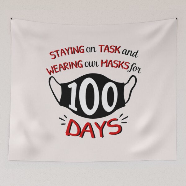 Item preview, Staying on task and wearing our masks for 100 days shirt designed and sold by Lukifo-Caster.