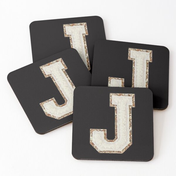 Item preview, J - Blanc Glitter Varsity Letter Patches designed and sold by Monograms Ultd.