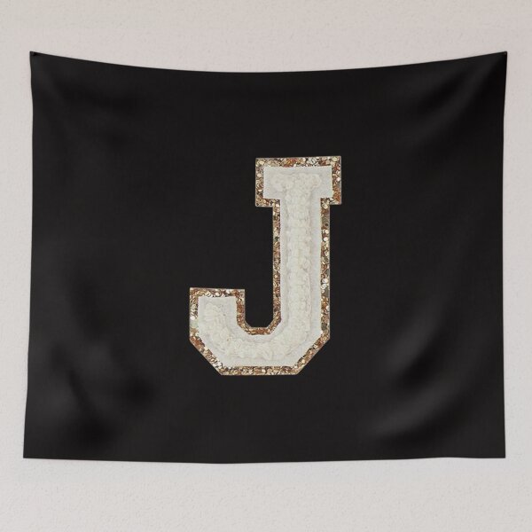 Item preview, J - Blanc Glitter Varsity Letter Patches designed and sold by Monograms Ultd.
