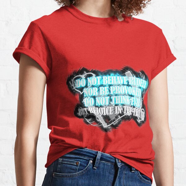 REJOICE IN THE TRUTH Neon Red Bunker Blue Classic T-Shirt