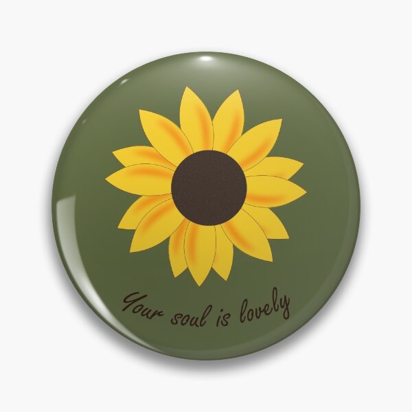 Item preview, Sunkissed Yellow Orange floating sunflower head with daily positive affirmation quote in brown cursive typography (olive green) designed and sold by Deegital18.