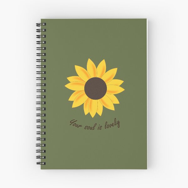 Item preview, Sunkissed Yellow Orange floating sunflower head with daily positive affirmation quote in brown cursive typography (olive green) designed and sold by Deegital18.