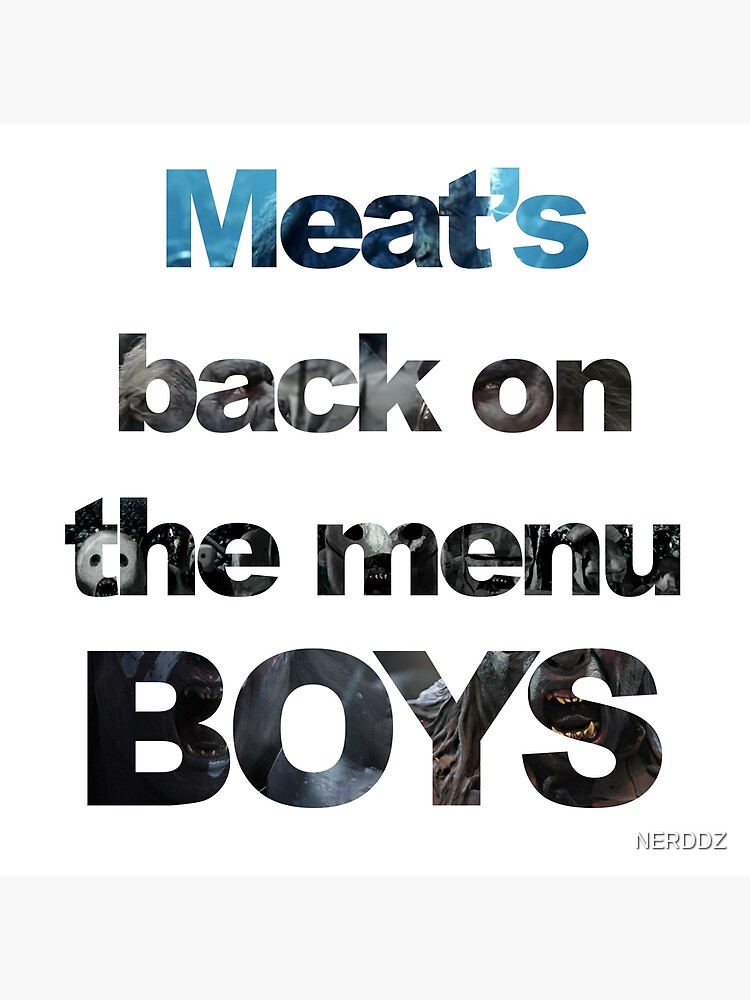 Meats Back On The Menu Boys Postcard For Sale By Nerddz Redbubble