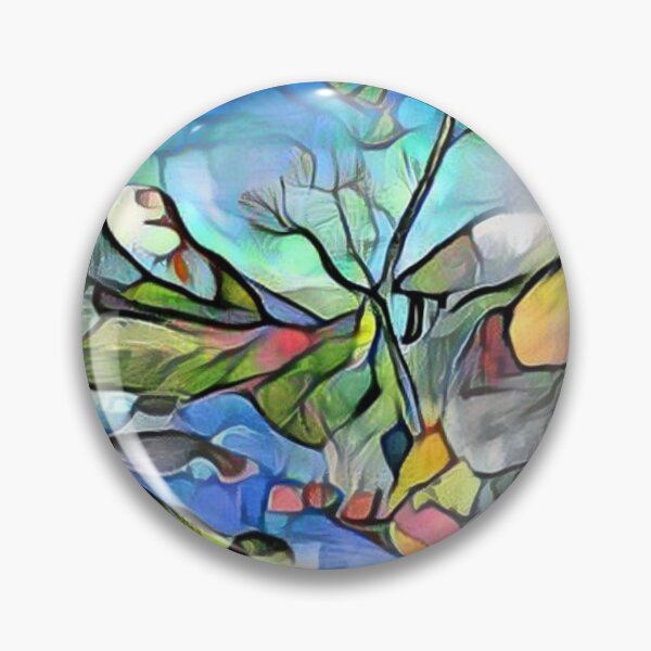 Item preview, Mountain landscape picture of Babbling Brook. Impressionist painting    designed and sold by Inspire-me-CYK.