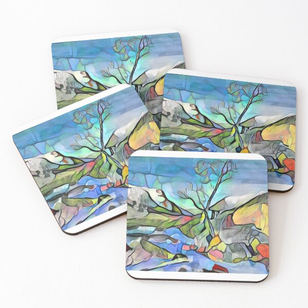 Item preview, Mountain landscape picture of Babbling Brook. Impressionist painting    designed and sold by Inspire-me-CYK.