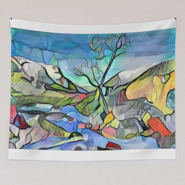 Item preview, Mountain landscape picture of Babbling Brook. Impressionist painting    designed and sold by Inspire-me-CYK.