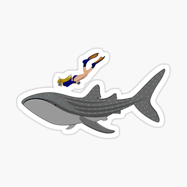 Swimming with Whaleshark Sticker