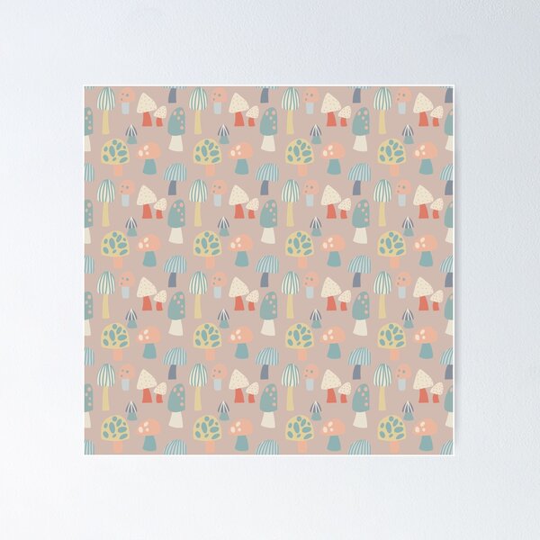 Item preview, Mushroom print in blush designed and sold by Bluebellmoon.