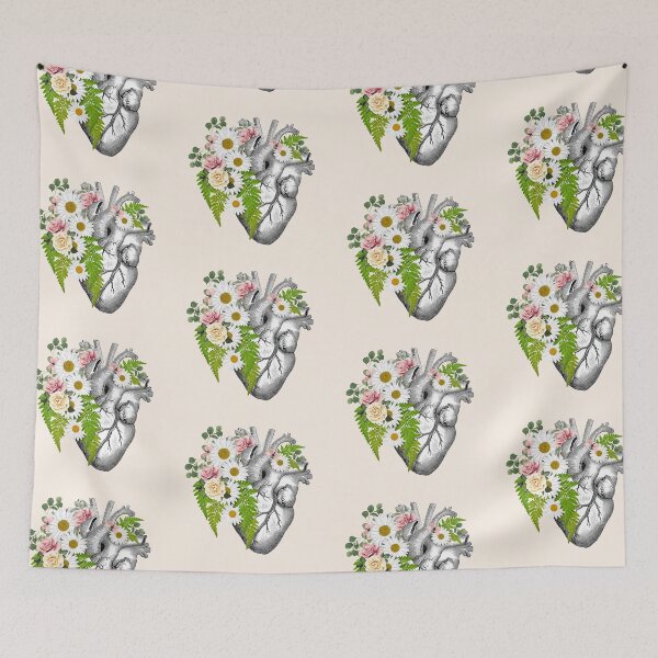 Item preview, Roses and daisy Heart Human Anatomy designed and sold by Collagedream.