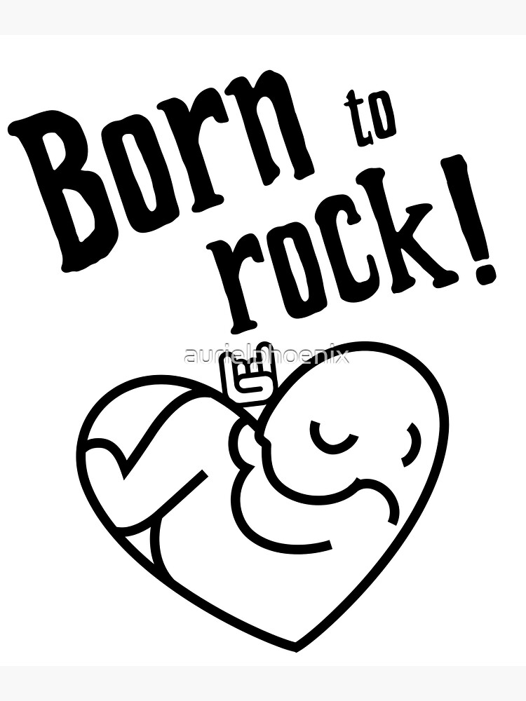 Born to Rock - Metalhead Baby Gift Little Girl / Boy by aurielphoenix