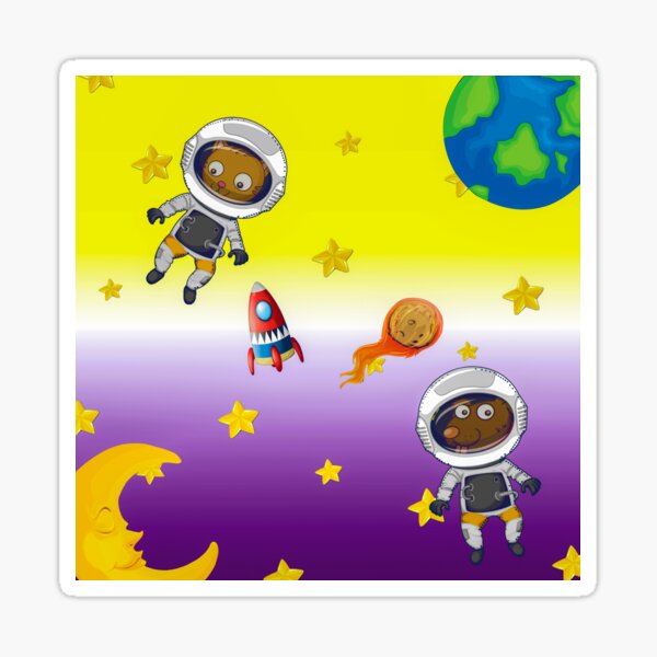 sunset/ sunrise kitty galaxy Sticker