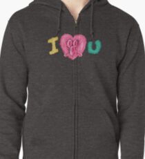 Eyelashes! Zipped Hoodie