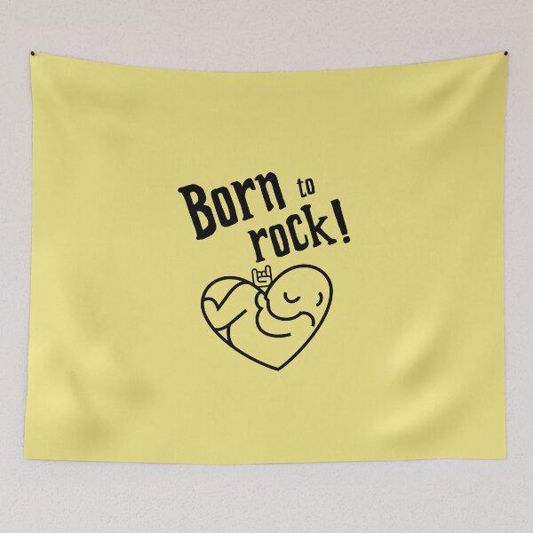 Item preview, Born to Rock - Metalhead Baby Gift Little Girl / Boy (Yellow) designed and sold by aurielphoenix.
