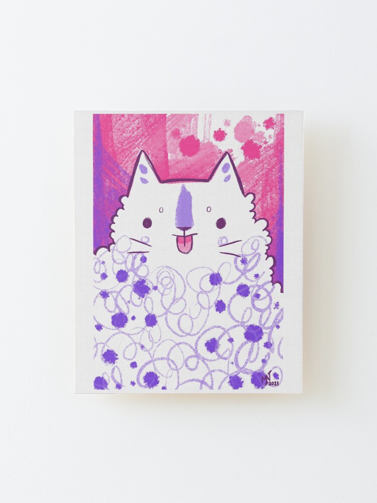 Alternate view of Blep Expressive Kitty Mounted Print