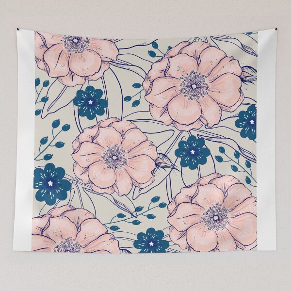 Item preview, Pink and Blue Floral Design designed and sold by lmcvinco.