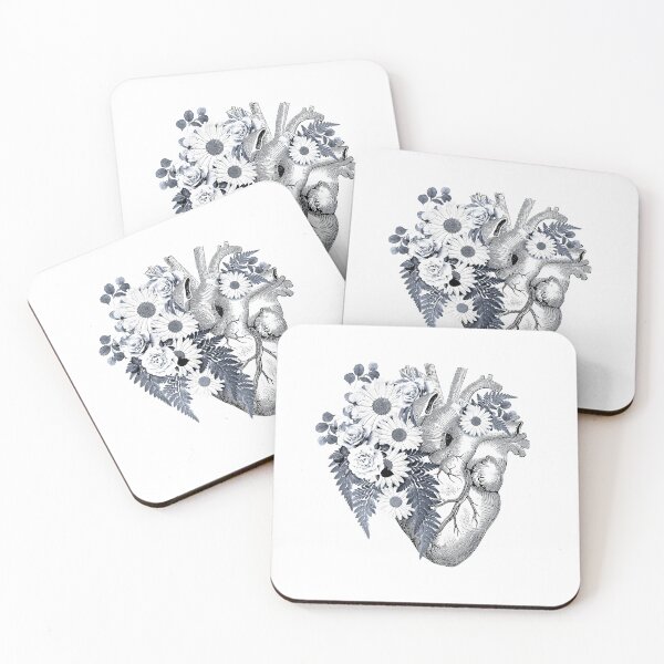 Item preview, blue navy Bloom daisy Heart Human Anatomy designed and sold by Collagedream.