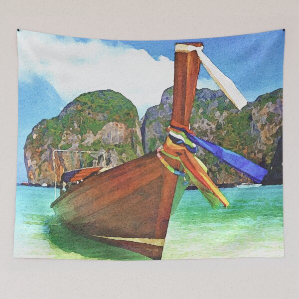 Item preview, Thailand Long Tail Boat at Krabi Beach designed and sold by solrevolver.