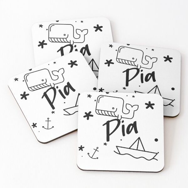 Item preview, Pia - cute name motif with whale, anchor and boat for girls designed and sold by khoaitay-Shirts.
