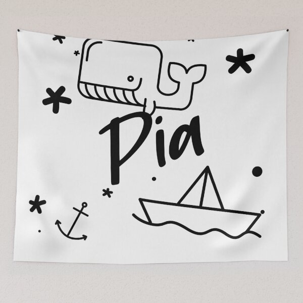 Item preview, Pia - cute name motif with whale, anchor and boat for girls designed and sold by khoaitay-Shirts.