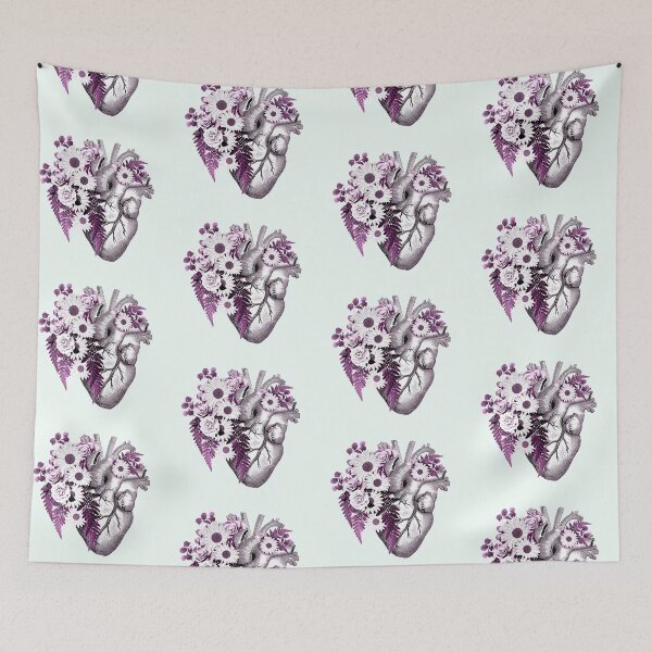 Item preview, Roses and daisy Heart Human Anatomy, watercolor cool cute mask designed and sold by Collagedream.