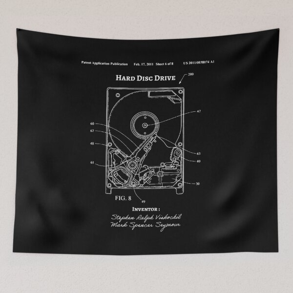 Item preview, Hard Drive Patent Technology, HDD Blueprint Computer Art designed and sold by anodyle.