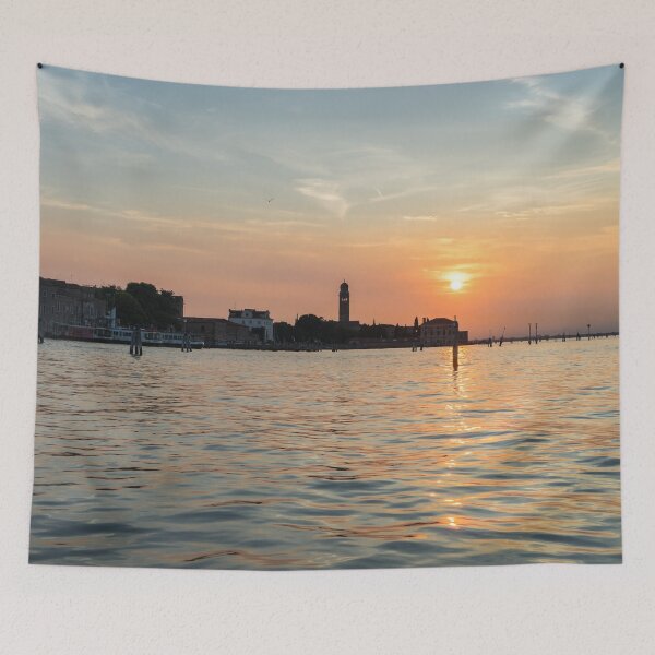 Item preview, Lagoon Sailing in Venice Italy - Brilliant Sun Path Ripples and Signature Bricole designed and sold by Georgia Mizuleva.
