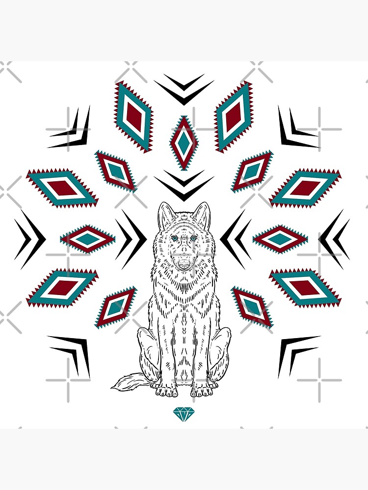 native-american-wolf-poster-by-ornissimdesigns-redbubble