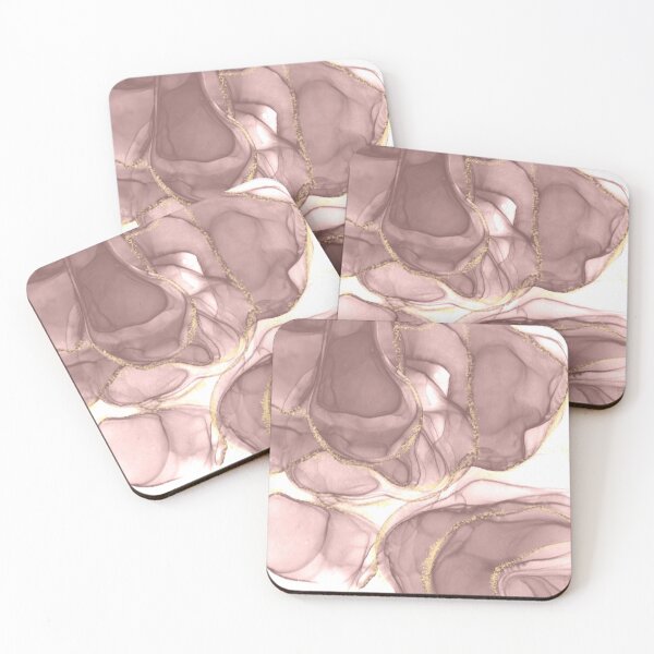 Item preview, Watercolor Simple Pattern Similar to Gemstone Design with Gold Outline, Open Crystal Layers Dusty Rose & Gold designed and sold by Dazzline Designs.