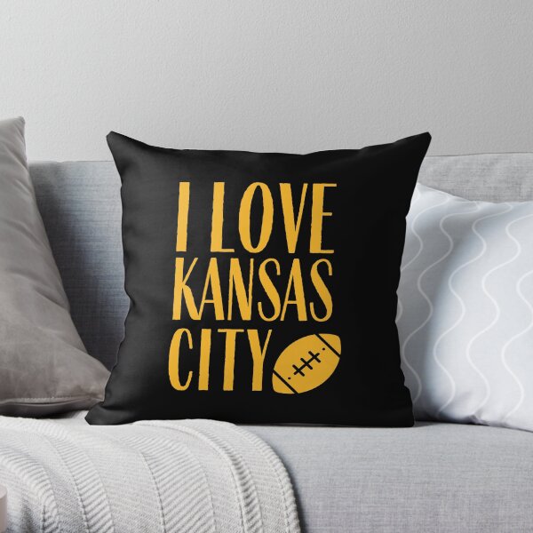 I Love Kansas City KC Football Missouri Throw Pillow