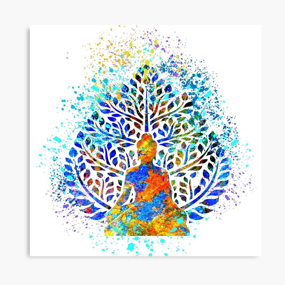 Blue Buddha watercolor painting Yoga Mat by Thubakabra - Pixels