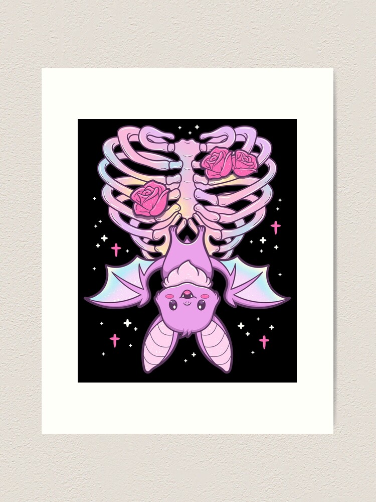 Kawaii Pastel Goth Cute Creepy Bat | Art Print