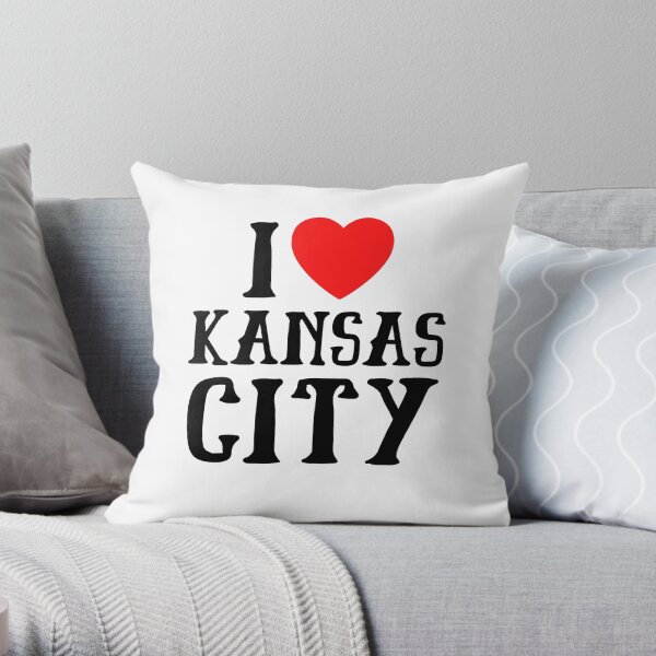 I Love Kansas City KC Football Missouri Throw Pillow