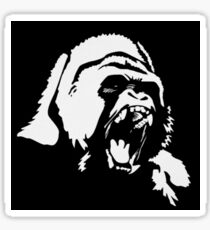 Gorilla White on Black Sticker
