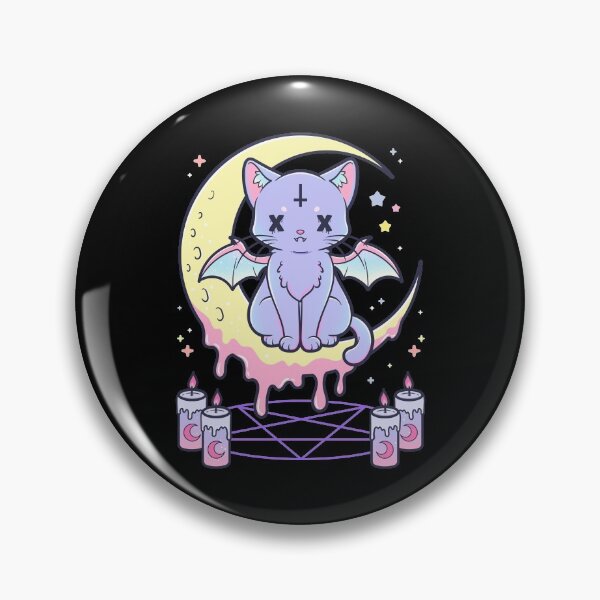 Item preview, Kawaii Pastel Goth Cute Creepy Occult Cat designed and sold by cchiaw.