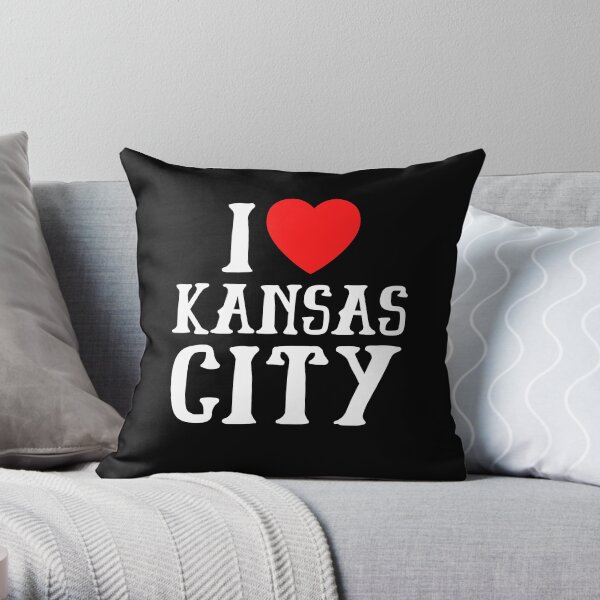 I Love Kansas City KC Football Missouri Throw Pillow