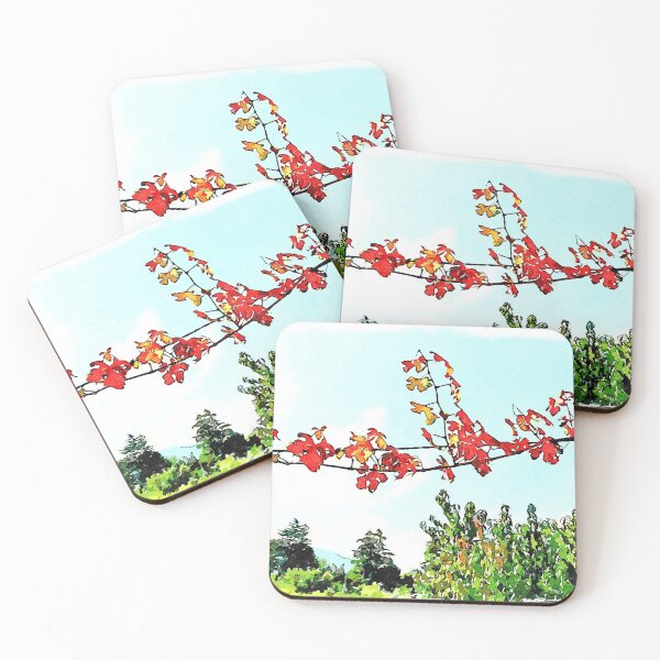 Item preview, Hortus Conclusus: branch with red leaves and trees designed and sold by Giuseppe Cocco.