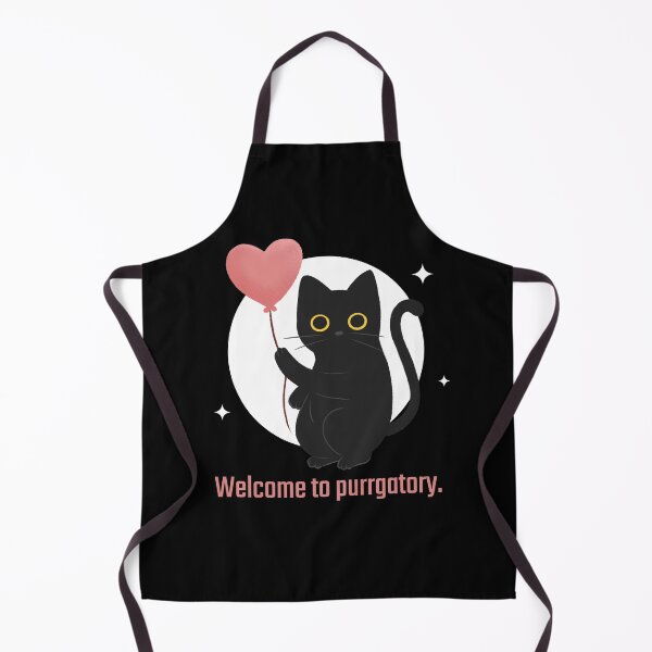 Artikelvorschau, Willkommen im Purrgatory - Süße schwarze Katze mit herzförmigem Ballon entworfen und verkauft von aurielphoenix.