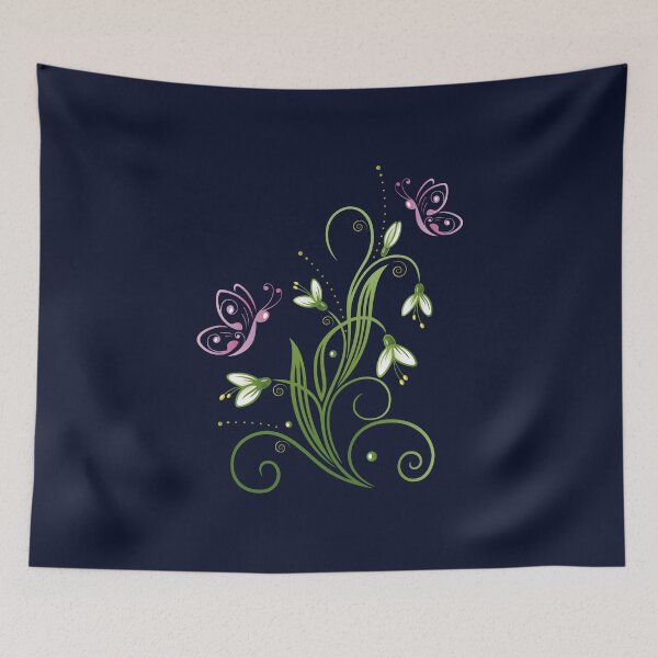 Item preview, Snowdrop Spring Flowers Easter Butterflies designed and sold by Christine Krahl.