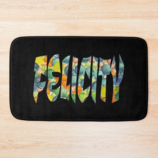 Item preview, Felicity name design colourful on black background designed and sold by Areashor.