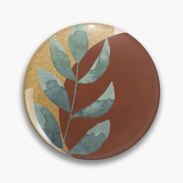 Item preview, Eucalyptus Branch Abstract Watercolor Tropical Boho Minimalist Art with warm earthy tones and pastel colors solid and soft gradient shapes designed and sold by Eldoradoo.