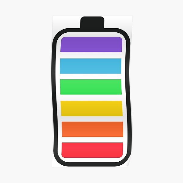 "Full battery rainbow colors" Poster by elgreko Redbubble
