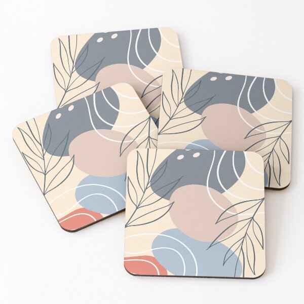 Item preview, Eucalyptus Branch Abstract Tropical Boho Minimalist Art with warm earthy tones and pastel colors solid soft shapes  #2 designed and sold by Eldoradoo.