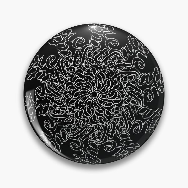 Item preview, Just Breathe Typography Mandala in White and Black designed and sold by SonoSonoStudio.