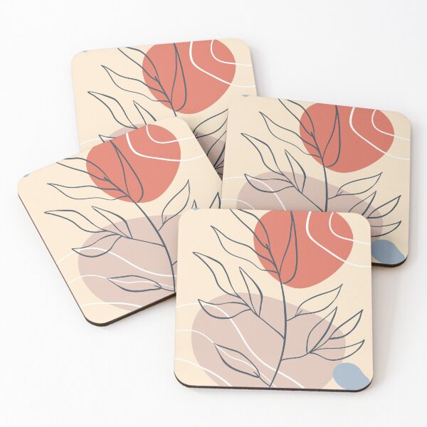 Item preview, Eucalyptus Branch Abstract Tropical Boho Minimalist Art with warm earthy tones and pastel colors solid soft shapes  #3 designed and sold by Eldoradoo.