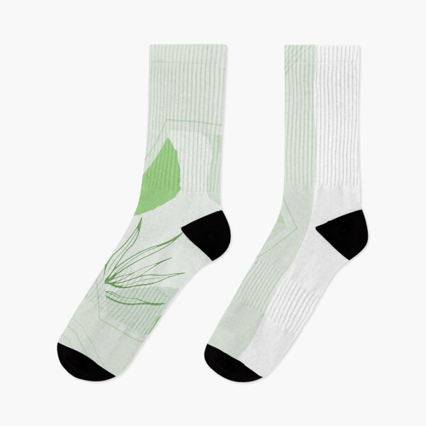 Aperçu de l'œuvre  Branche de plante Abstrait Tropical Boho Art minimaliste avec des tons verts pastel formes douces solides # 4 créée et vendue par Eldoradoo.