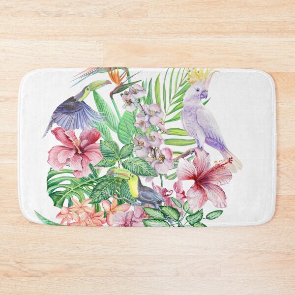 Item preview, tropical plants and birds designed and sold by MartaHorodniczy.