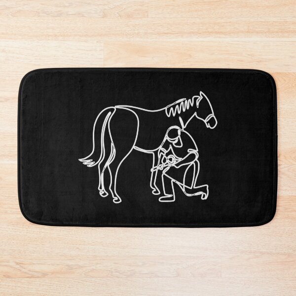 Item preview, The Horse And The Farrier Loving Bond Line Art designed and sold by RadhaWords.