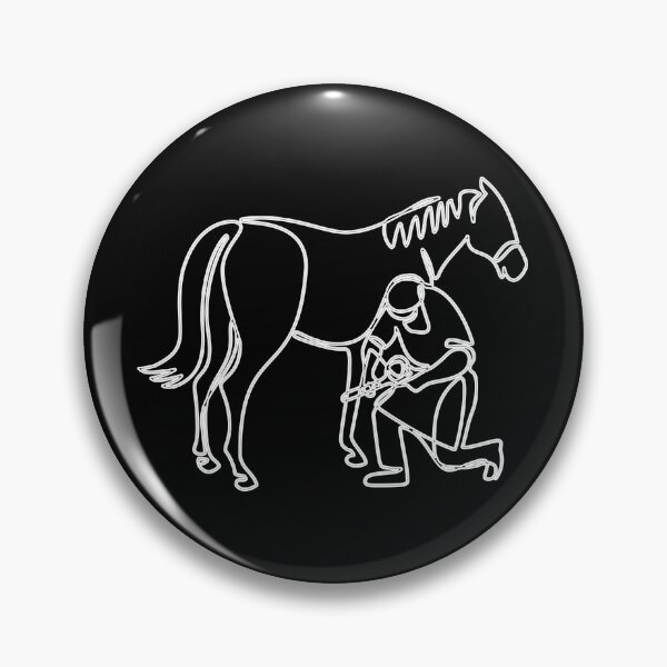 Item preview, The Horse And The Farrier Loving Bond Line Art designed and sold by RadhaWords.