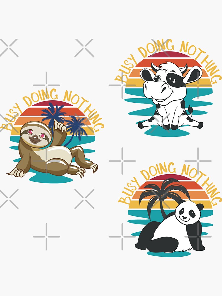 "Busy Doing Nothing Sticker Pack" Sticker for Sale by Numero14 Redbubble