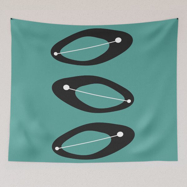Item preview, Atomic Age Orbit Print on Vintage Blue Background designed and sold by RetroTrend.